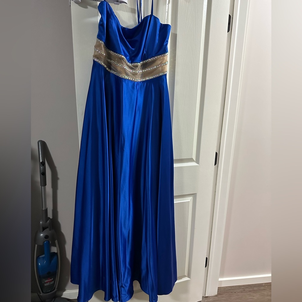 Elegant Blue Gown with Silver Accents